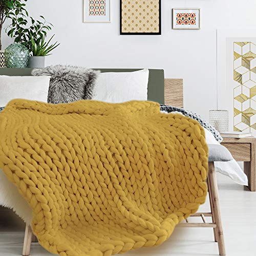 Home Deco Cmtx8073 Factory Plaid Grosso A Rete Grande, 120 Cm X 150 Cm, Giallo