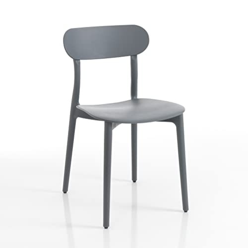 Wink Design Stoccarda Grey Set Di 4 Sedie Da Esterno/Interno Sedia, Grigio Opaco, H78X42,5X50 Cm
