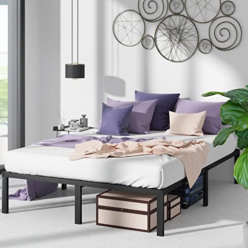 Zinus Yelena Letto 140X190 Cm - Struttura Letto 36 Cm Di Altezza Con Contenitore Sotto Il Letto - Struttura Letto A Piattaforma In Metallo Con Support
