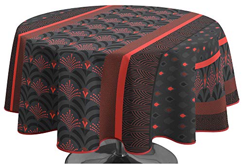 Le Linge De Jules Tovaglia Antimacchia Phenix Rosso - Rotonda 160 Cm