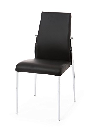 Wink Design, Columbia,Set 4 Sedie, Finta Pelle, Nero