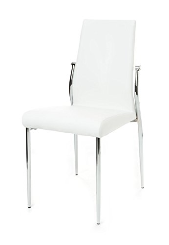 Wink Design, Columbia,Set 4 Sedie, Finta Pelle, Bianco