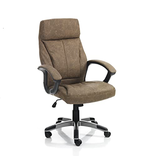 Wink Design Sylvan Brown Poltrona Da Ufficio, Metallo, Marrone Invecchiato, Nero, H111/ 121X64X63 Cm