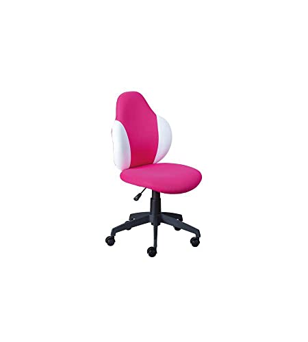Inter Link Scrivania Ufficio Sedia Girevole Per Bambini Rete Di Rivestimento Nella Combinazione Di Colori Lampone E Bianco, 52 X 56 X 94-104 Cm