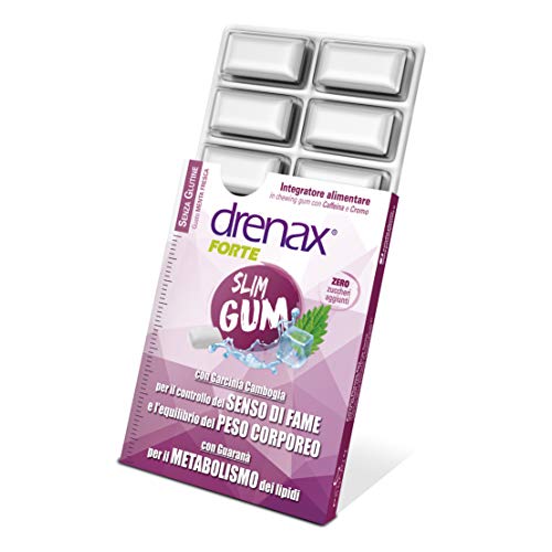 Drenax Forte Slim Gum Per Il Controllo Del Peso - Gusto Menta Fresca Integratore Alimentare 9 Chewing Gum