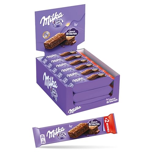 Milka, Choco Brownie, Tortina Soffice E Golosa Con Golose Pepite Di Cioccolato Al Latte E Un Cuore Di Cioccolato Milka, Con Latte Alpino, Cacao Sosten
