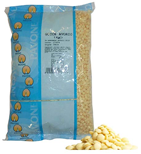 Pavone Gr 1000 Gocce Di Cioccolato Bianco Per Prodotti Da Forno Dolci E Pasticceria