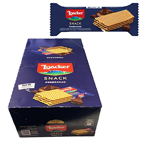 Biscotti Wafer Loacker Snack Cremkakao Cacao 30 Pezzi Da 17,2G Cioccolato