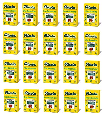 Caramelle Ricola Erbe Balsamiche Confezione Da 20 Astucci Ricola Senza Zucchero - L'Originale Caramella Balsamica Alle 13 Erbe Svizzere