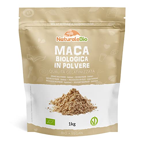 Maca Peruviana Biologica In Polvere 1 Kg. Naturale E Pura, Prodotto In Perù Dalla Radice Di Maca Bio - Gelatinizzata - Naturalebio