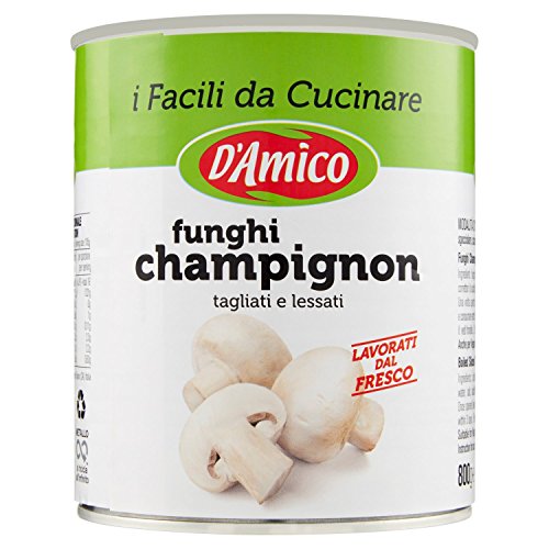D'Amico Funghi Champignon Tagliati E Lessati Al Naturale, 800G