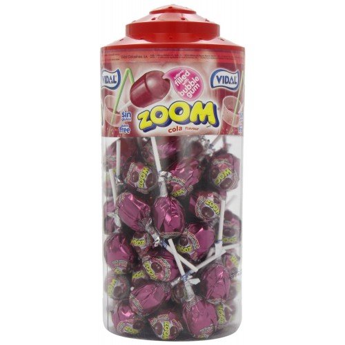 Vidal Zoom Mega Lollipop Cola Ripieno Bubble Gum (Barattolo 50Pz)
