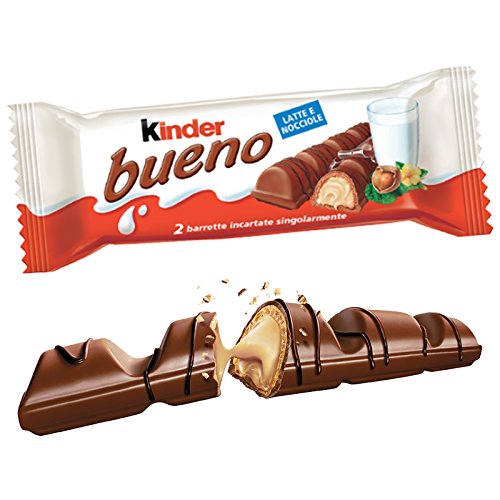 12 X Kinder Bueno Cioccolato 2 Barrette Incartate Singolarmente 43 Gr Nocciola
