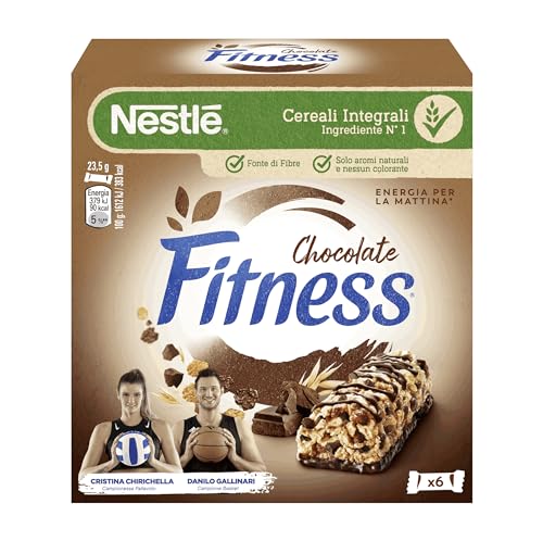 Fitness Chocolate Barrette Di Cereali Integrali Con Cioccolato Fondente, 6 Pezzi Da 23.5 G (141 G)