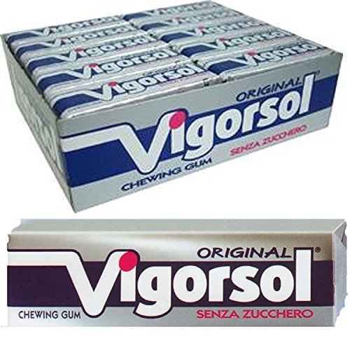 20 Pacchetti Gomme Da Masticare Vigorsol Original Senza Zucchero Grigie Chewing