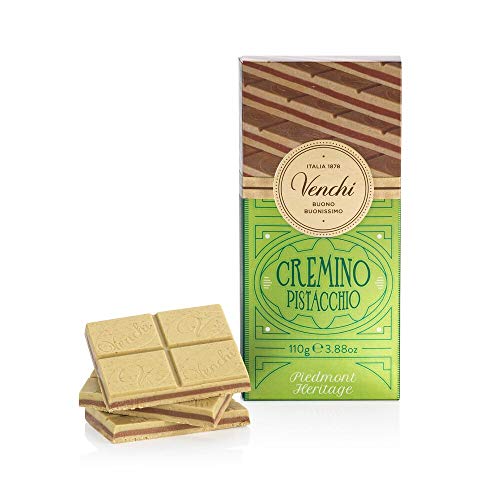 Venchi - Tavoletta Cremino Pistacchio, 110G - Cioccolato Al Latte E Bianco Con Pasta Di Pistacchio - Senza Glutine