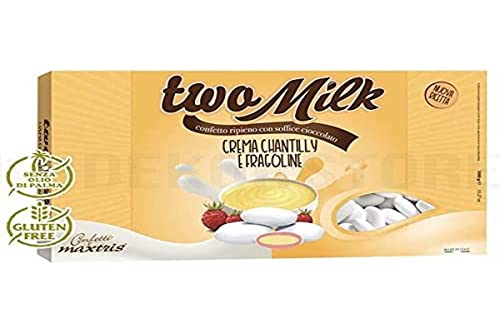 Confetti Maxtris Two Milk Al Gusto Di Crema Chantilly E Fragoline Bianchi Kg, Frutta