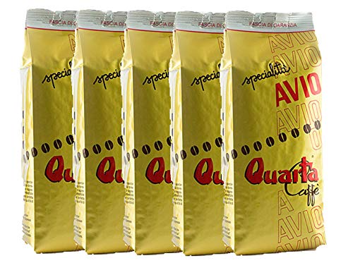 Quarta Caffè Avio Oro Macinato Miscela Selezionata Di Varietà Arabica 250Gr - 5 Confezioni Fine Blend Of Coffee Processed In Salento, Apulia, Italy Fe