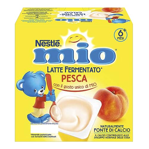 Nestlé Mio Merenda Latte Fermentato Pesca, 4 Vasetti Da 100 G (400 G)