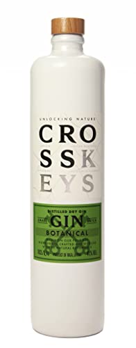 Cross Keys Gin Botanical - Gin Botanico Distillato Artigianalmente Con Camomilla, Fiori Di Tiglio E Rosmarino - 41% Vol. Bottiglia Di Argilla Da 70 Cl