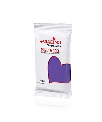 Saracino Pasta Di Zucchero Model Viola Per Modellaggio Da 1 Kg Senza Glutine Made In Italy
