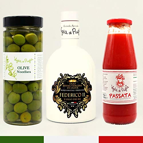 Olio Extravergine Di Oliva Peranzana Passata E Olive Nocellara Made In Italy