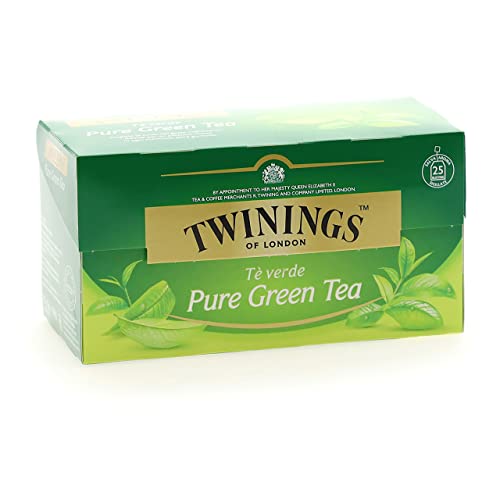Twinings, Pure Green Tea, Pregiato Tè Verde Orientale, Delicato E Rinfrescante, Con Caffeina, Infusi E Tisane, Confezione Da 25 Filtri