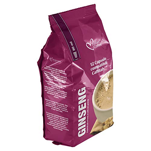 96 Capsule Italian Coffee Compatibili Sistemi Caffitaly System-Professional-Coffee For You*(12Cps. * 8 Sacchetti) (Caffè Al Ginseng)