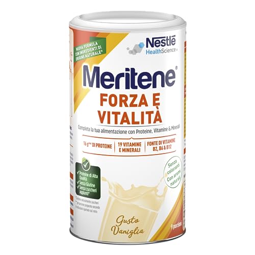 Meritene Forza & Vitalita' Integratore Stanchezza In Polvere - Integratore Energia Gusto Vaniglia - Barattolo Da 270 G
