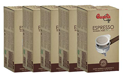 Quarta Caffè Cialde Monodose. 5 Confezioni Da 18Pz. Gusto Intenso E Aromatico Fine Blend Of Coffee Processed In Salento, Apulia, Italy Feine Kaffeemis