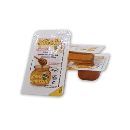 Pz 50 Miele 100% Italiano Millefiori In Vaschetta Monodose Da Gr. 20 Dolcificante Honey Natural Sweetener Miele Mille Fiori Di Nettare Italiano