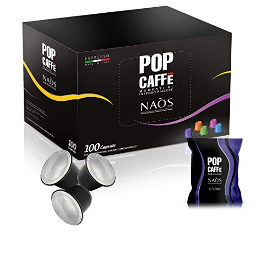 Pop Caffe' 100 Capsule Naos Miscela Deciso Nespresso Compatibili