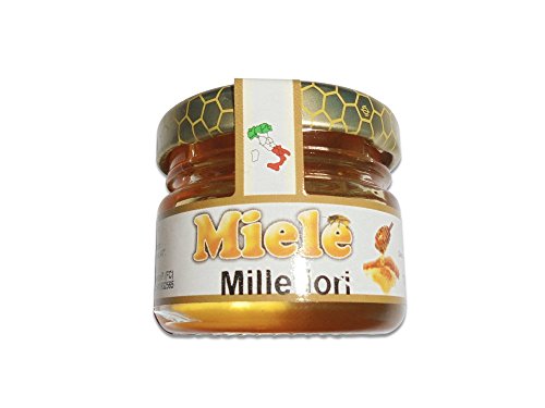 Mita - 20 Vasetti Di Miele 100% Italiano "Millefiori" In Vaso In Vetro Monodose Da Gr. 30 Dolcificante - Honey Natural Sweetener