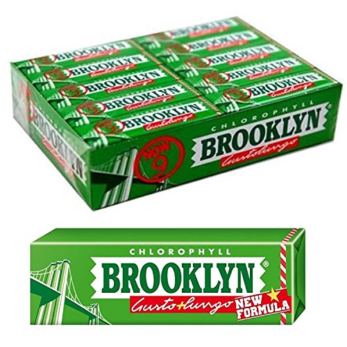 10 Pacchetti Gomme Masticare Brooklyn Chlorophyll Clorofilla Verde Chewing Gum