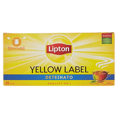 Lipton | Yellow Label Deteinato | Tè Nero | 25 Filtri