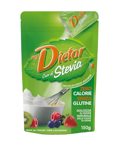 Dietor - Mydietor Cuor Di Stevia Dolcificante Naturale Sfuso Con Estratto Di Stevia 0 Kcal, Senza Glutine - 150 Gr