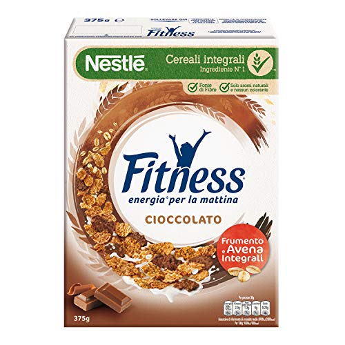 Fitness Cioccolato Cereali Fiocchi Di Frumento E Fiocchi Ricoperti Di Cioccolato Al Latte, 375G