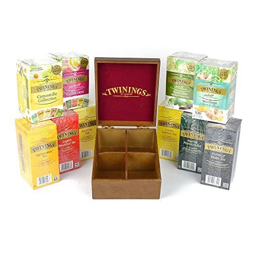 Pz 500 Bustine Te' Tisane Camomille Twinings Scatola In Legno (4 Scomparti) Tea Collection Té Tè