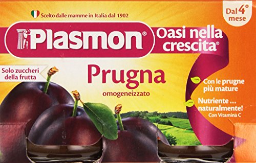 Plasmon - Oasi Nella Crescita, Prugna, Omogeneizzato, Dal 4 Mese - 12 Pezzi Da 208 G [2496 G]