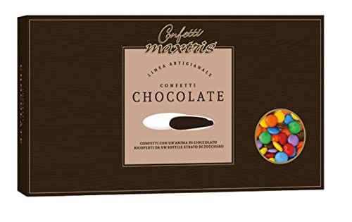 Confetti Maxtris Chocolat Mini Lenti Colorate Cioccolato Fondente, Confezione Da 1 Kg