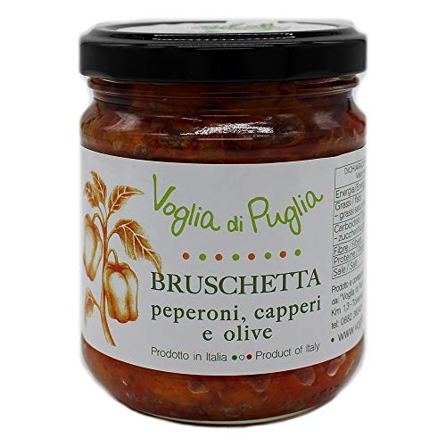 Voglia Di Puglia Bruschetta Peperoni Capperi E Olive Olio Extravergine 190 Gr