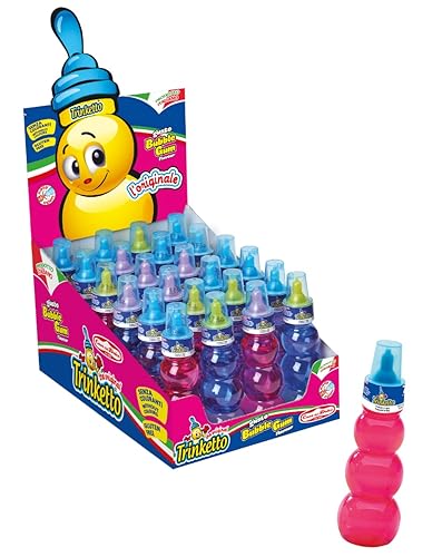 Trinketto Biberon Bubble Gum Da Bere Pz 24 - Biberon Con Bevanda Analcolica Aromatizzata Gusto Bubble Gum - Senza Coloranti E Senza Glutine - Prodotto