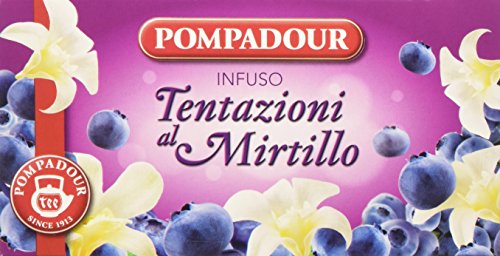 Pompadour - Infusione Per Bevande Calde, Tentazioni Al Mirtillo - 2 Confezioni Da 20 Filtri [40 Filtri]