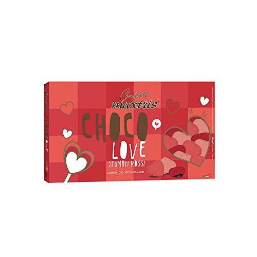 Confetti Maxtris Choco Love - Cuoricini Sfumati Con Cioccolato Al Latte (Rossi)