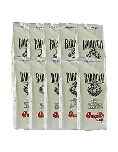 Quarta Caffè Miscela Barocco Arabica Gusto Corposo Macinato 250Gr - 10 Buste Con Valvola Salva Aroma Fine Blend Of Coffee Processed In Salento, Apulia