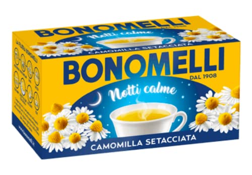 Bonomelli Camomilla Setacciata 18 Bustine, Rilassante, Gusto Unico E Speciale, Infuso Della Sera, Infuso Digestivo