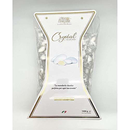 Confetti Maxtris Busta Crystal Da 1 Kg Bianco, Mandorla Incartata Singolarmente