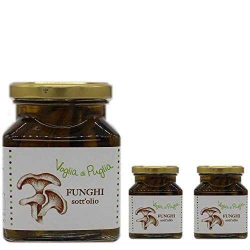 Voglia Di Puglia Funghi Sottolio In Olio Extravergine D'Oliva 3 Confezioni Da 270 Gr