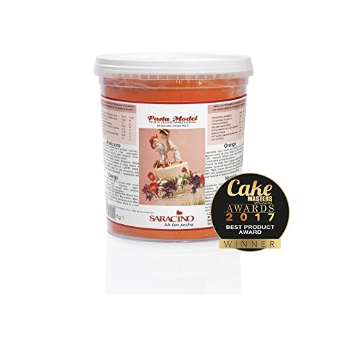 Saracino Pasta Di Zucchero Model Arancione Per Modellaggio Da 1 Kg Senza Glutine Made In Italy