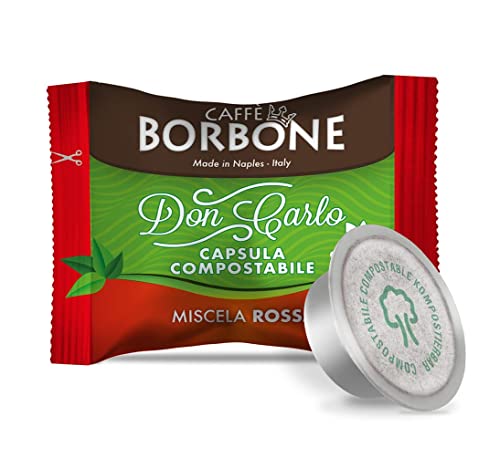 Caffè Borbone Don Carlo Compostabile, Miscela Rossa - 100 Capsule - Compatibili Con Le Macchine Ad Uso Domestico Lavazza